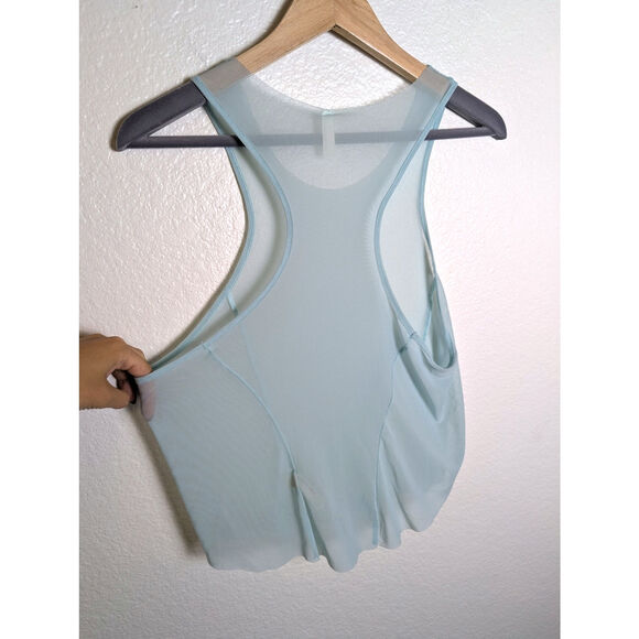 Free People FP Movement Blue Mesh Racerback Crop Workout Tank Top Women Size L - Picture 4 of 10